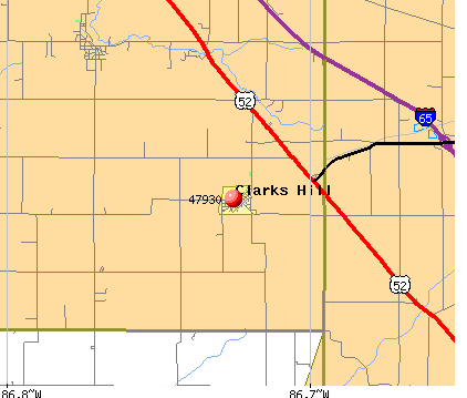 Clarks Hill, IN (47930) map