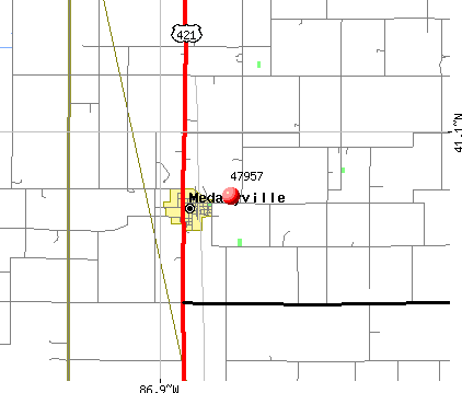 Medaryville, IN (47957) map