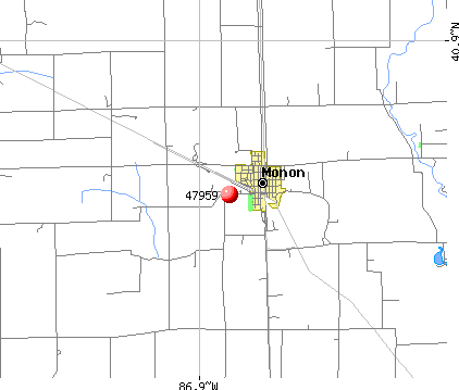 Monon, IN (47959) map