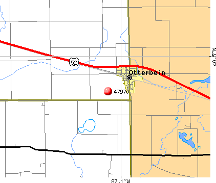 Otterbein, IN (47970) map