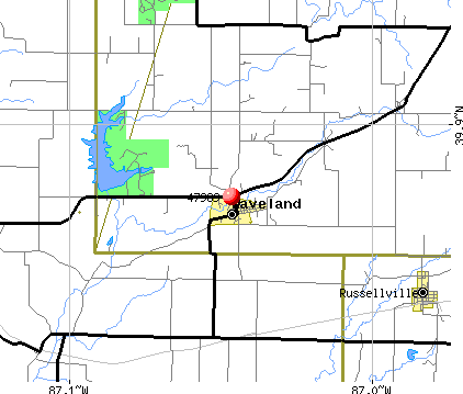 Waveland, IN (47989) map