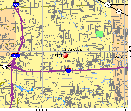 Livonia Zip Code Map