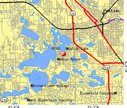 Sylvan Lake, MI (48320) map