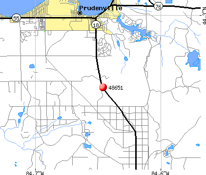 Prudenville, MI (48651) map