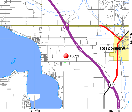 Roscommon, MI (48653) map