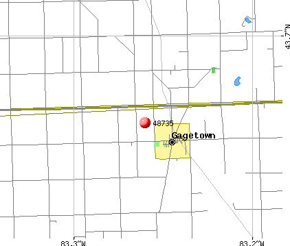 Gagetown, MI (48735) map