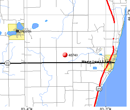 Harrisville, MI (48740) map
