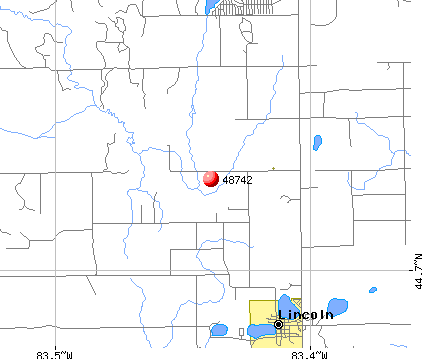 Lincoln, MI (48742) map