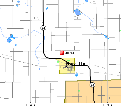 Mayville, MI (48744) map