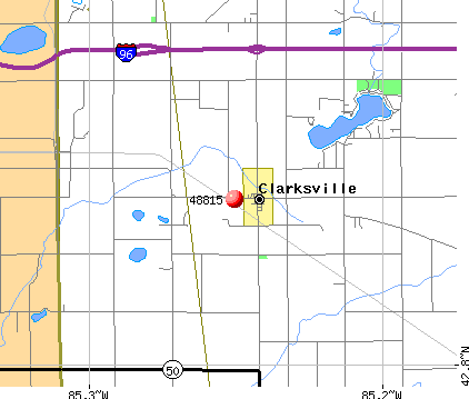 Clarksville, MI (48815) map