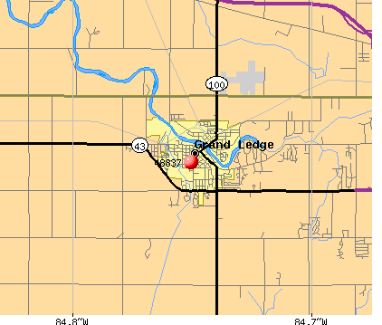 Grand Ledge, MI (48837) map