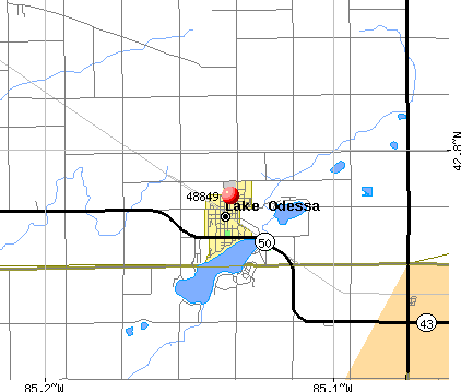 Lake Odessa, MI (48849) map