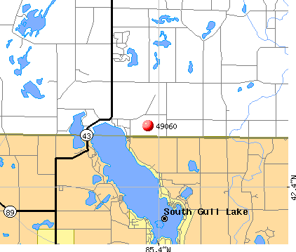 South Gull Lake, MI (49060) map