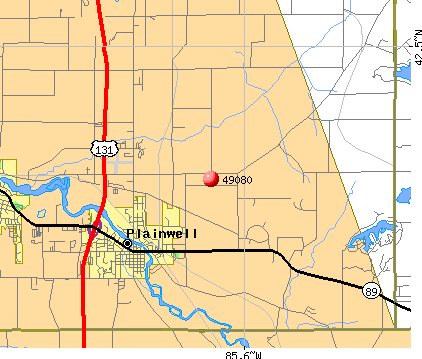 Plainwell, MI (49080) map