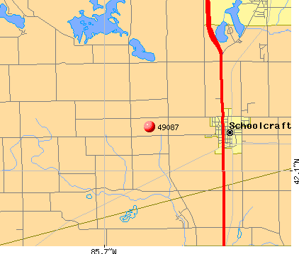 Schoolcraft, MI (49087) map