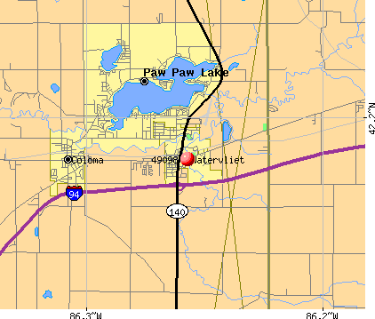 Watervliet, MI (49098) map
