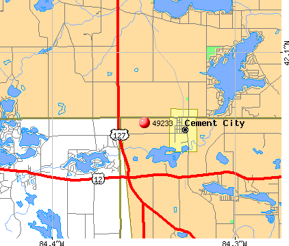 Cement City, MI (49233) map