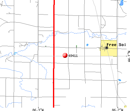 Free Soil, MI (49411) map