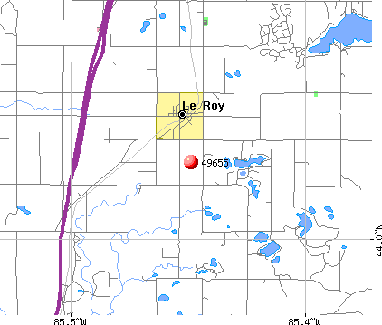 Le Roy, MI (49655) map
