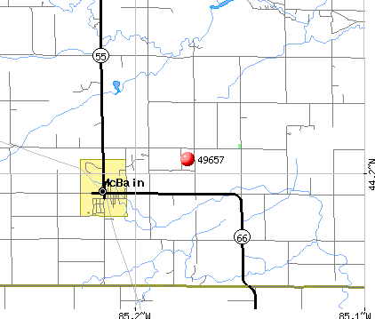 McBain, MI (49657) map