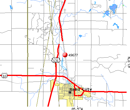 Reed City, MI (49677) map