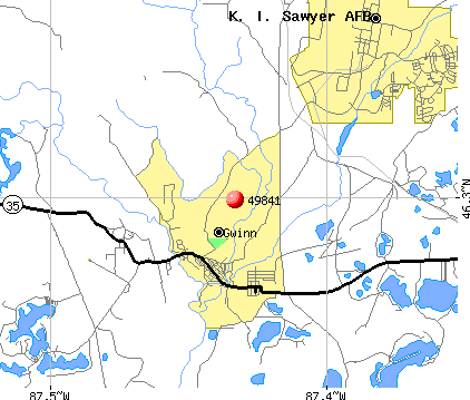 Gwinn, MI (49841) map