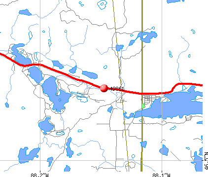 Michigamme, MI (49861) map