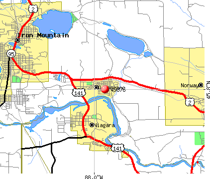 Quinnesec, MI (49876) map