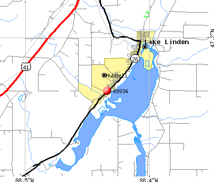 Hubbell, MI (49934) map