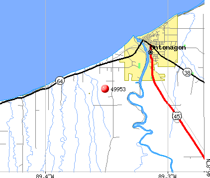 Ontonagon, MI (49953) map