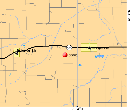 Ackworth, IA (50001) map