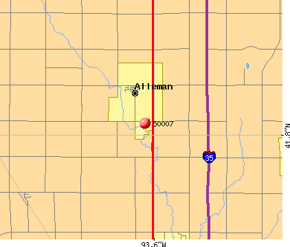 Alleman, IA (50007) map