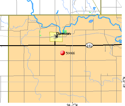 Dawson, IA (50066) map