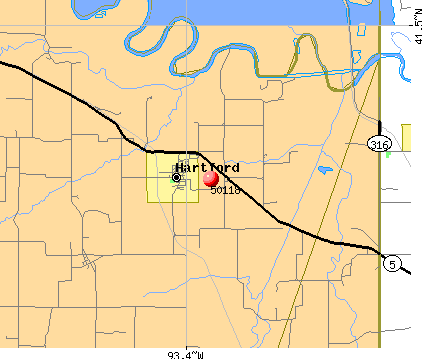 Hartford, IA (50118) map