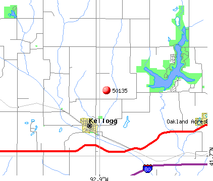 Kellogg, IA (50135) map