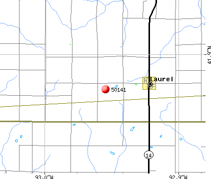 Laurel, IA (50141) map
