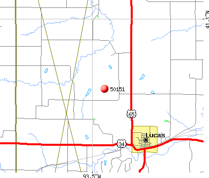 Lucas, IA (50151) map