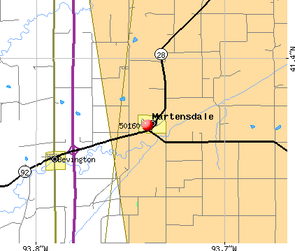 Martensdale, IA (50160) map