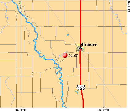 Minburn, IA (50167) map