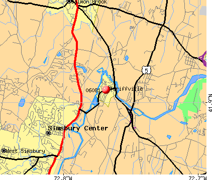 Tariffville, CT (06081) map