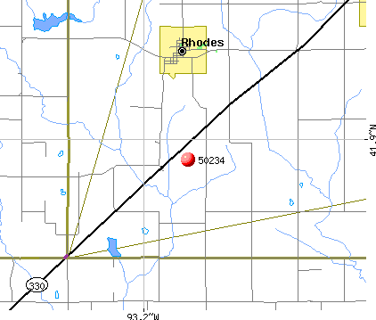 Rhodes, IA (50234) map