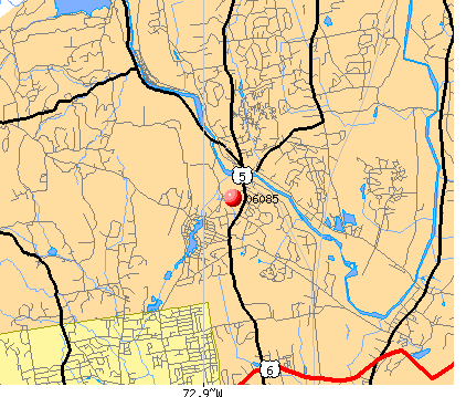 , CT (06085) map