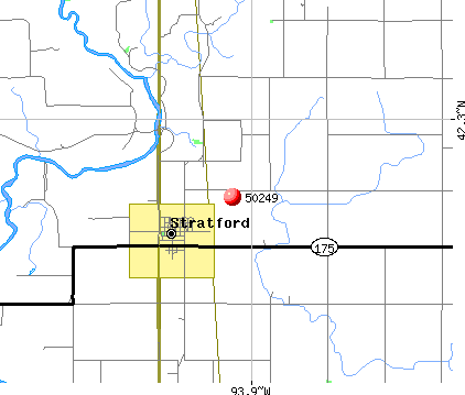 Stratford, IA (50249) map