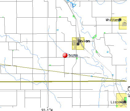 Union, IA (50258) map
