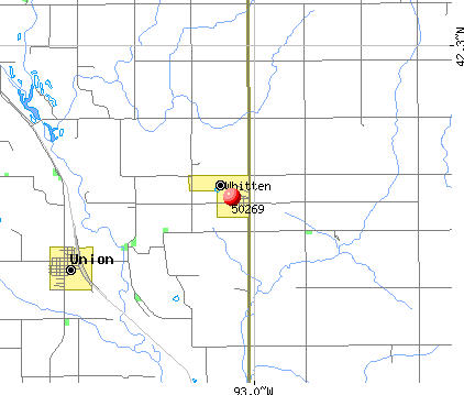 Whitten, IA (50269) map