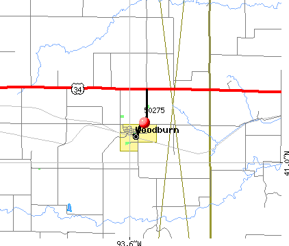 Woodburn, IA (50275) map