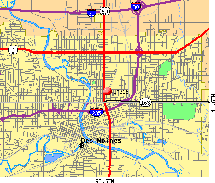 Des Moines, IA (50316) map