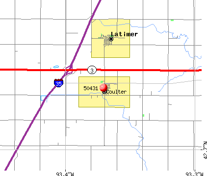 Coulter, IA (50431) map