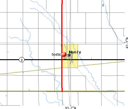 Manly, IA (50456) map