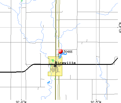 Riceville, IA (50466) map